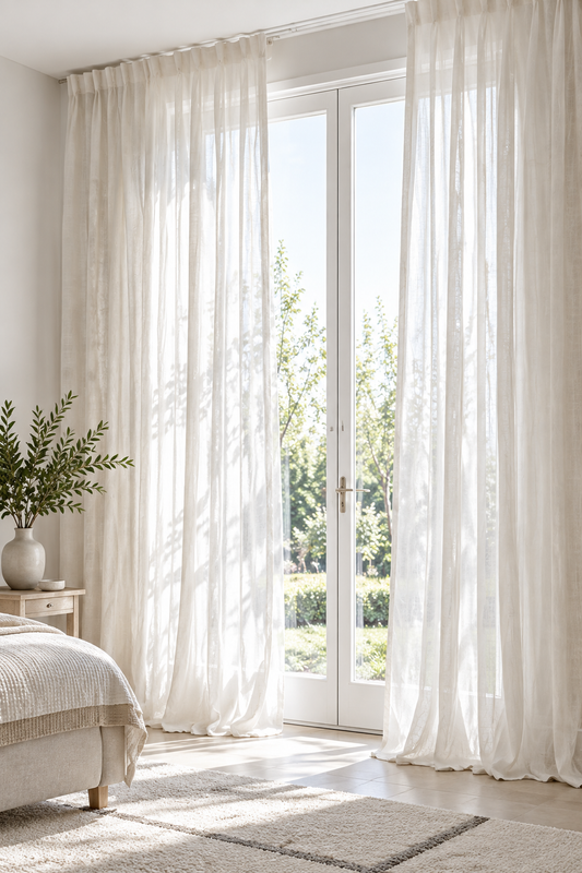 Airy Ivory Linen Sheer Curtain