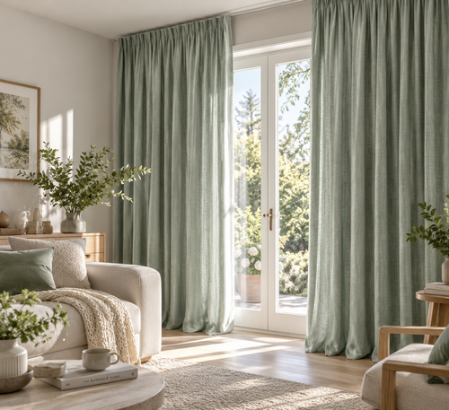 Sage Green Textured Curtain