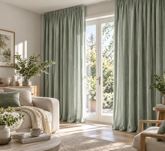 Sage Green Textured Curtain